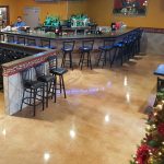 A restaurant & bar with an epoxy floor.