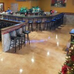 A restaurant & bar with an epoxy floor.